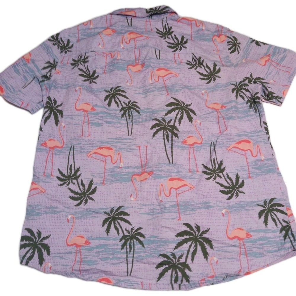 ORIGINAL USE Flamingo Hawaiian Camp‎ Tropical Sz M Men's S/S Button Up Shirt - Picture 2 of 8